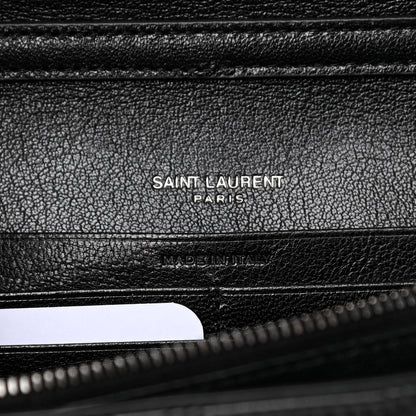 Saint Laurent Lambskin Diamond Quilted Becky Chain Wallet Black 6 of 11