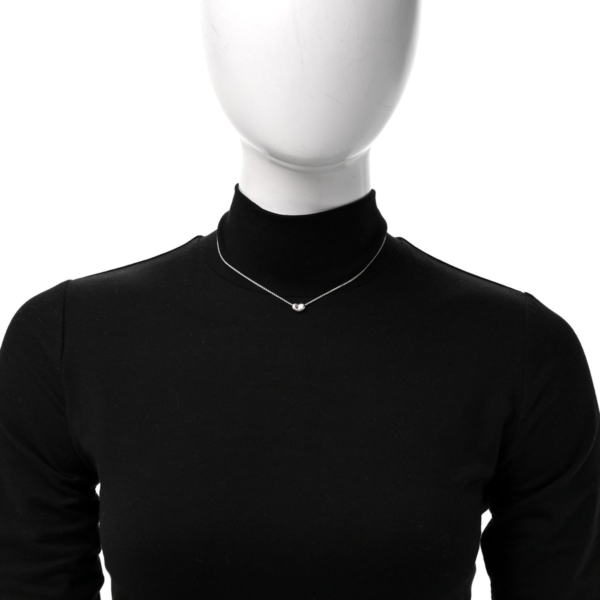 Sterling Silver 12mm Elsa Peretti Bean Pendant Necklace