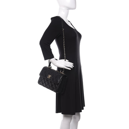 Chanel Lambskin Quilted Small Trendy CC Dual Handle Flap Bag Black 2 of 12