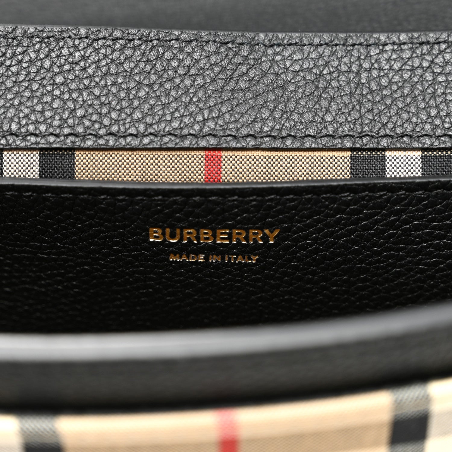 Burberry Grainy Calfskin Vintage Check Note Crossbody Bag Black 6 of 9
