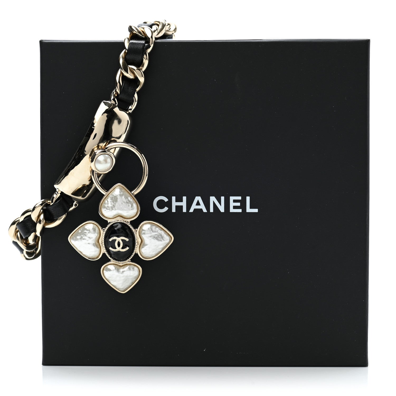 Chanel Lambskin Pearl Resin CC Choker Gold Black 7 of 7