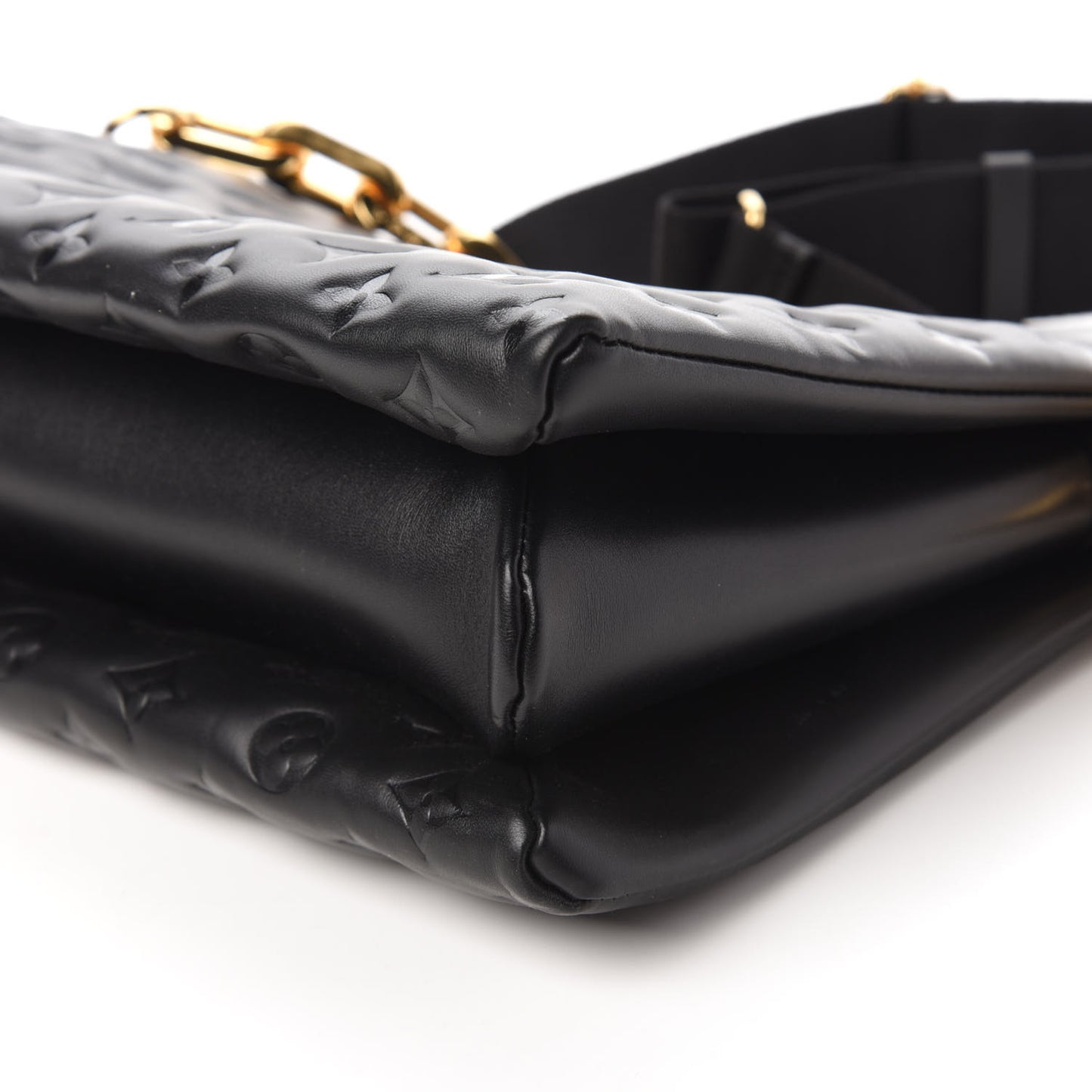 Lambskin Embossed Monogram Coussin MM Black