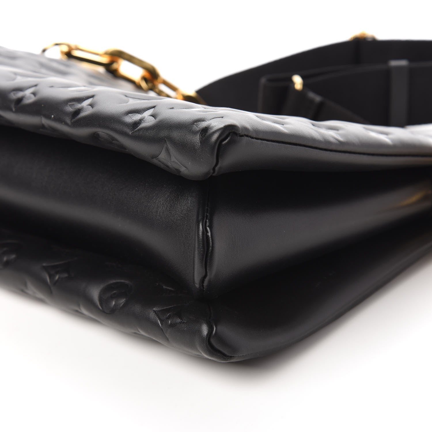 Louis Vuitton Lambskin Embossed Monogram Coussin MM Black 8 of 10