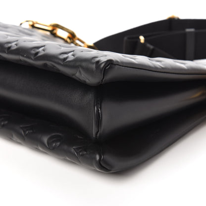 Louis Vuitton Lambskin Embossed Monogram Coussin MM Black 8 of 10