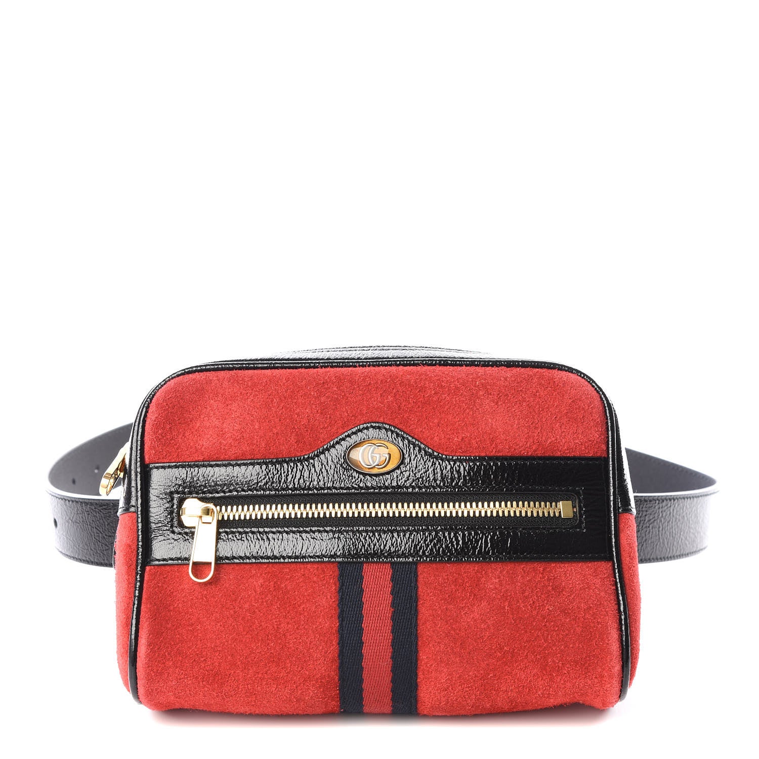 Gucci Suede Small Ophidia Belt Bag 75 30 Hibiscus Red 1 of 8