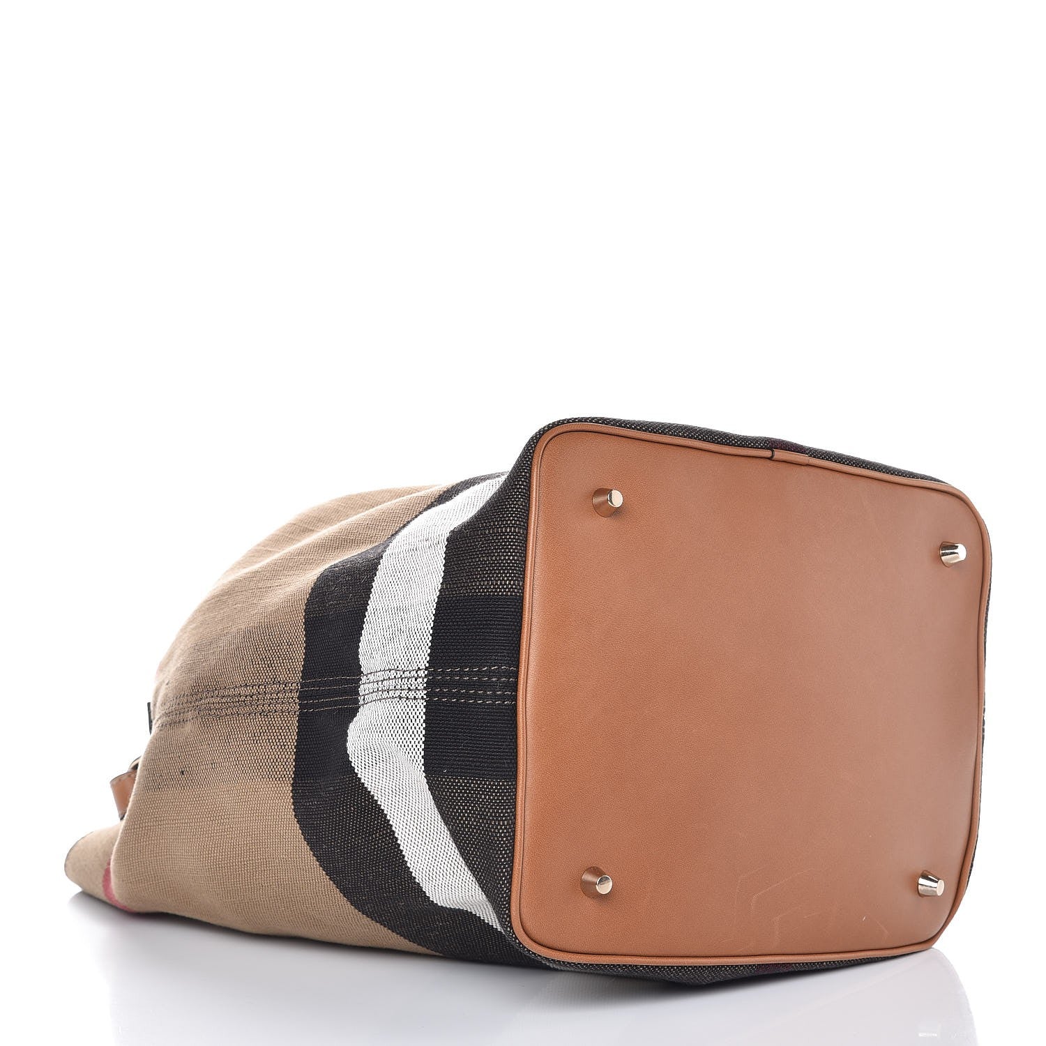 Burberry Canvas Mega Check Medium Ashby Hobo Saddle Brown 6 of 9