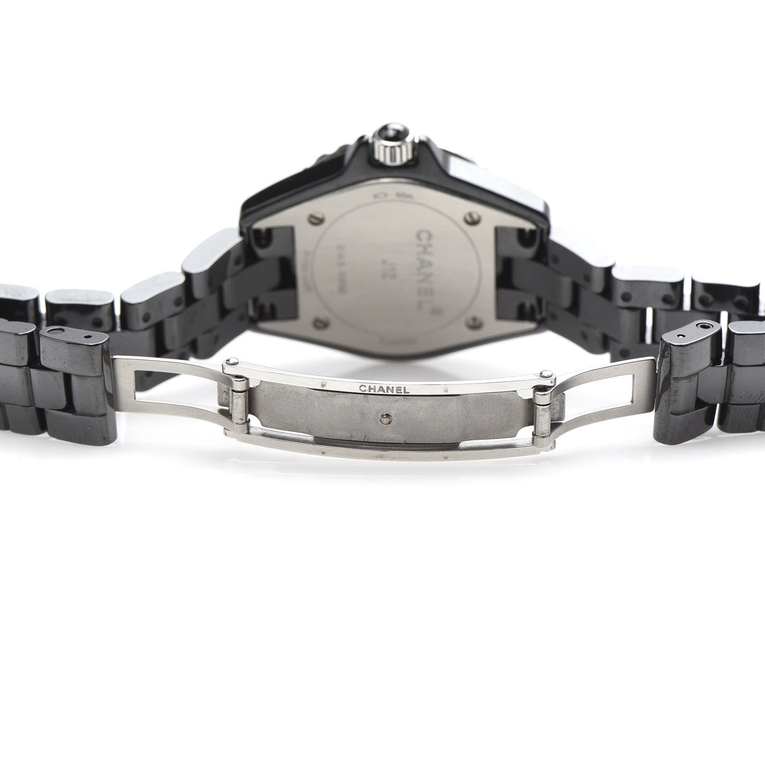 Chanel Stainless Steel Ceramic Diamond 29mm J12 Quartz Watch Black 6 of 6