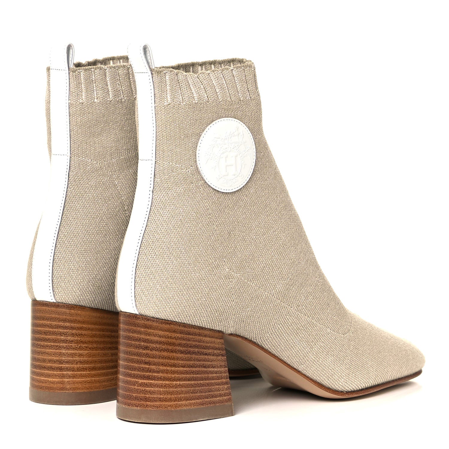 Hermes Knit Calfskin Volver 60 Ankle Boots 35 Nocciola 5 of 12