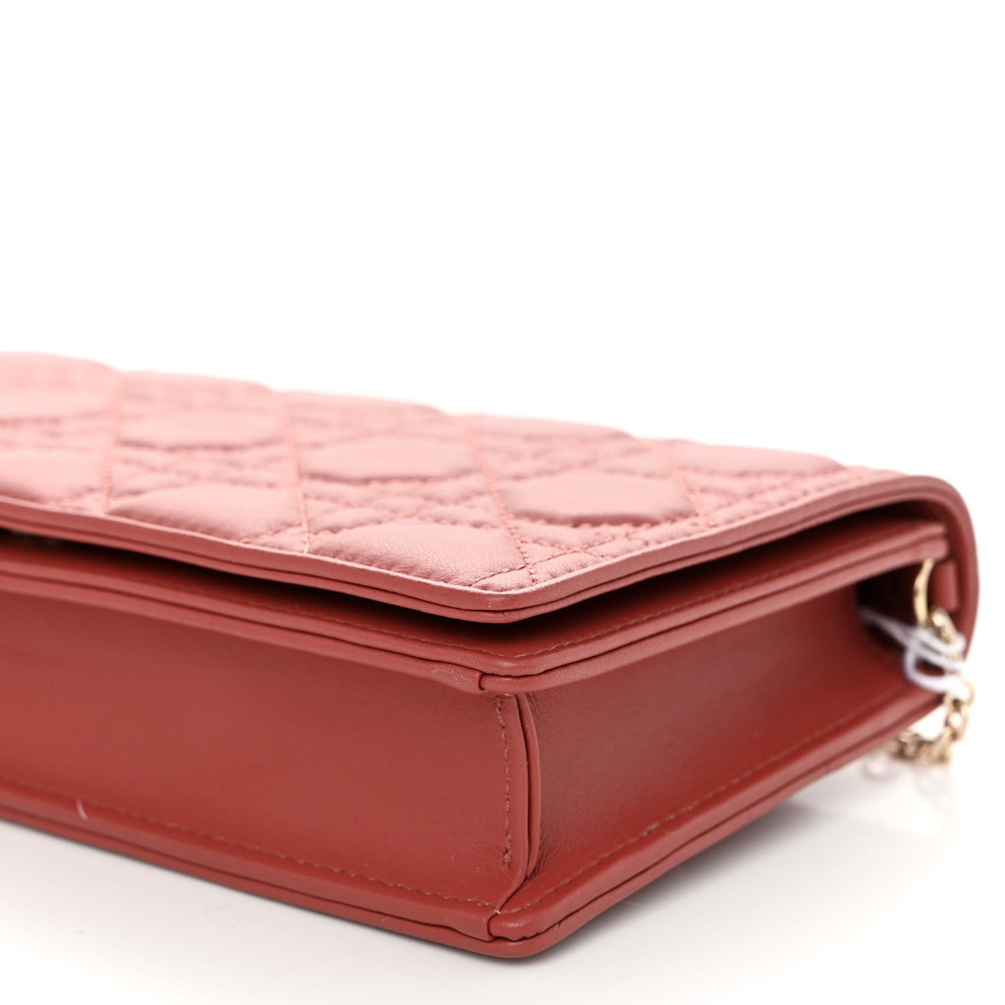 Lambskin Cannage Lady Dior Pouch Rust