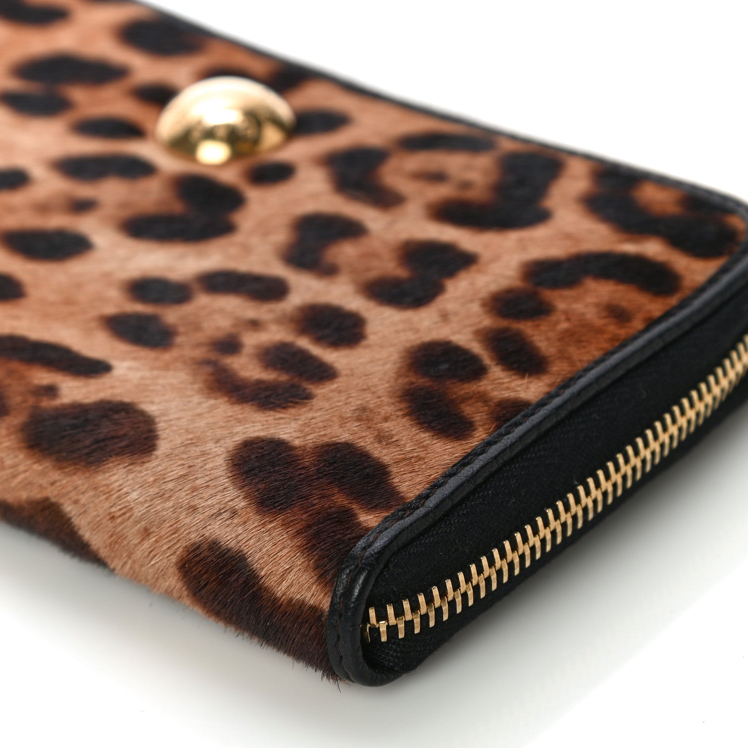 Dolce & Gabbana Pony Hair Leopard Print Zip Around Wallet 8 of 8