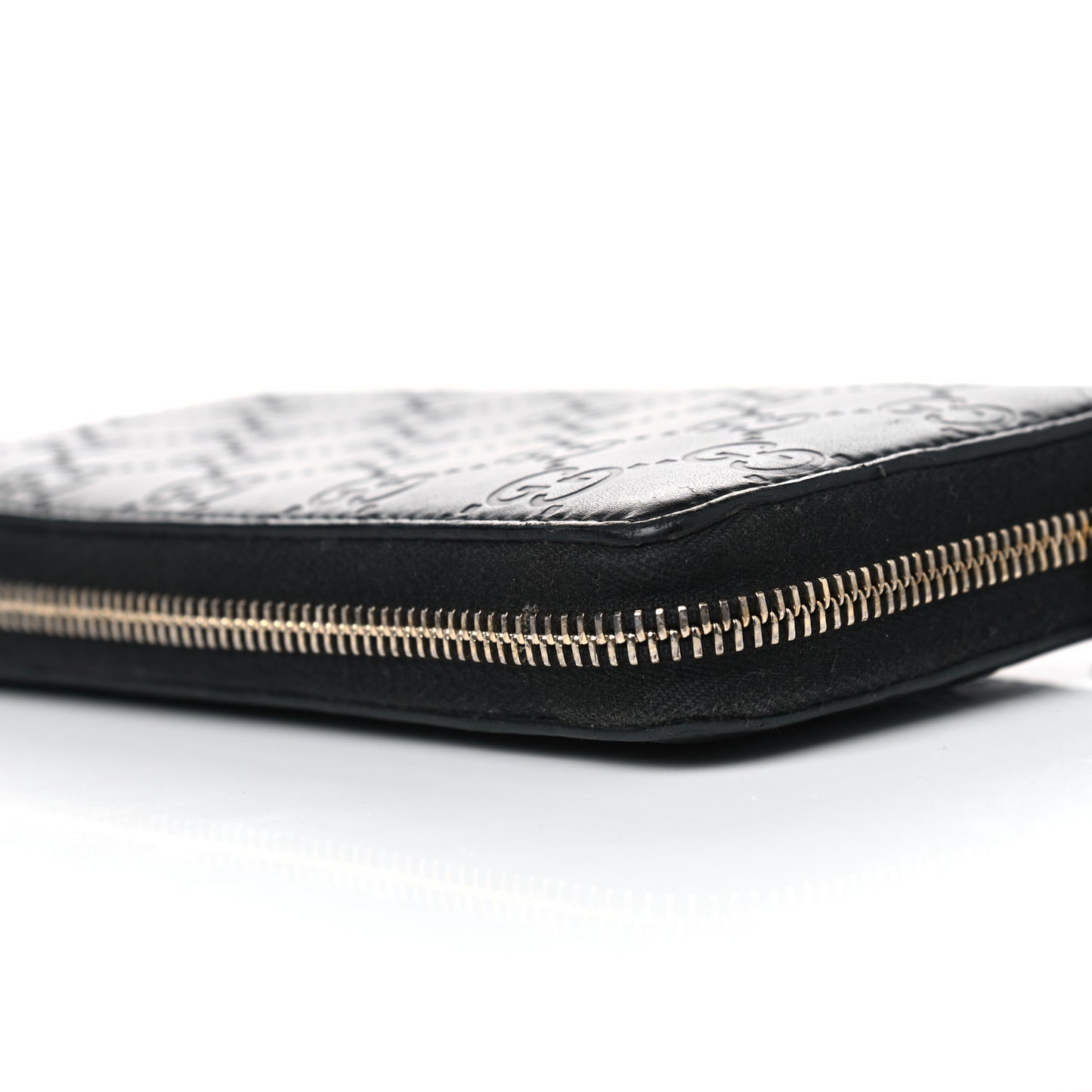 Guccissima Signature Zip Around Wallet Black