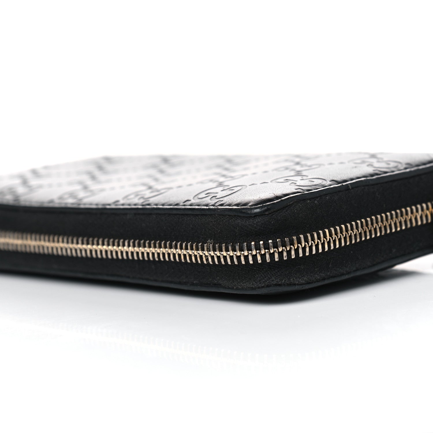 Gucci Guccissima Signature Zip Around Wallet Black 8 of 8