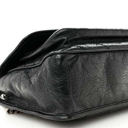 Saint Laurent Crinkled Calfskin Matelasse Monogram Medium Niki Chain Satchel Black 9 of 10