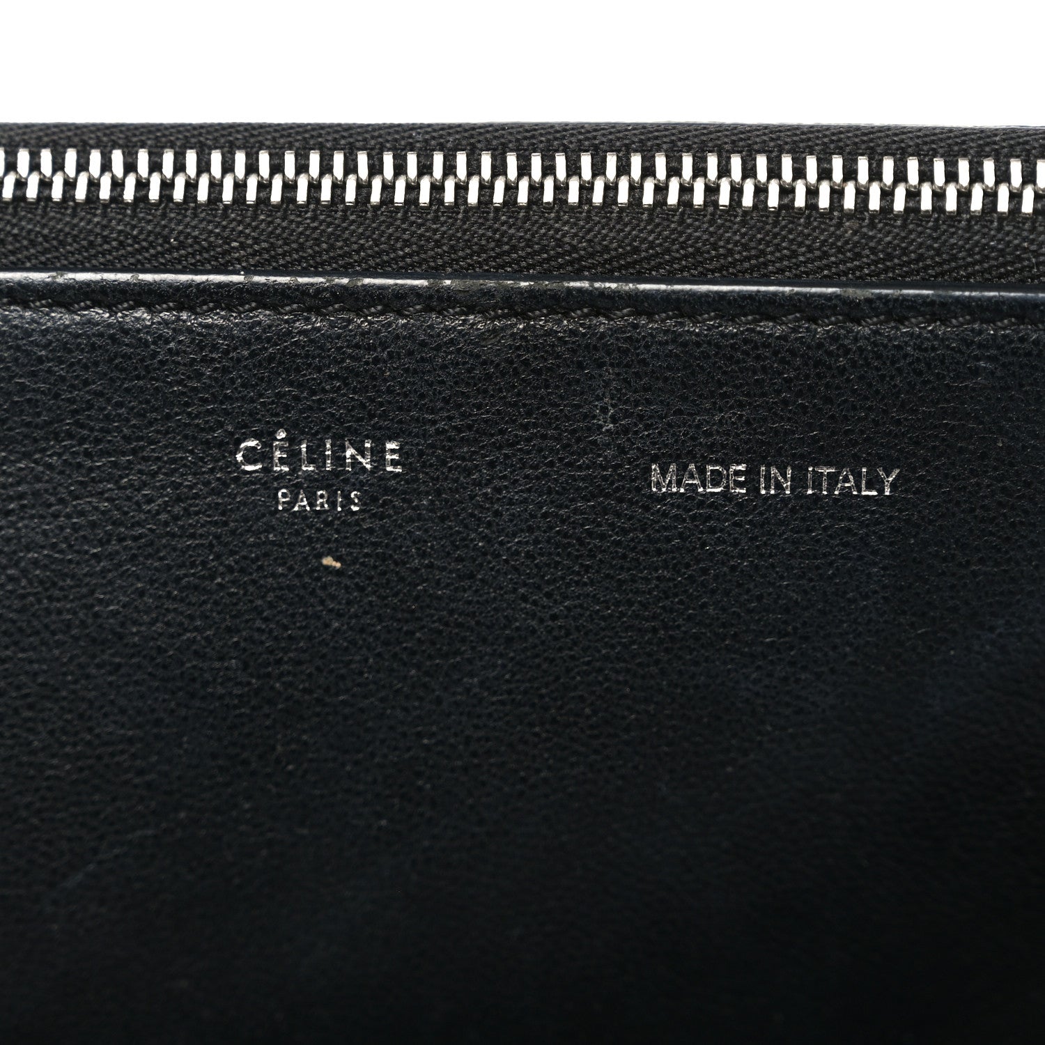 Celine Drummed Calfskin Suede Double Zip Trapeze Black 6 of 10