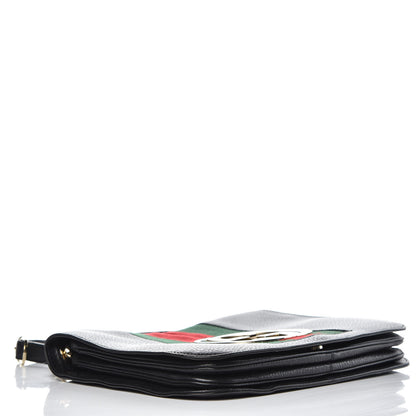 Gucci Calfskin Web Blondie Shoulder Flap Bag Black 4 of 10