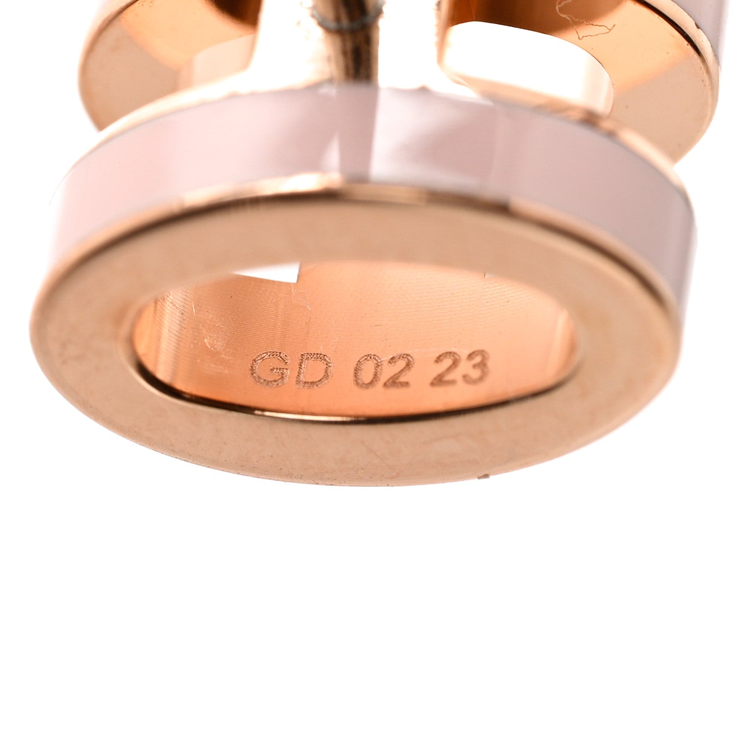Hermes Rose Gold Lacquered Mini Pop H Earrings Rose Dragee 6 of 7