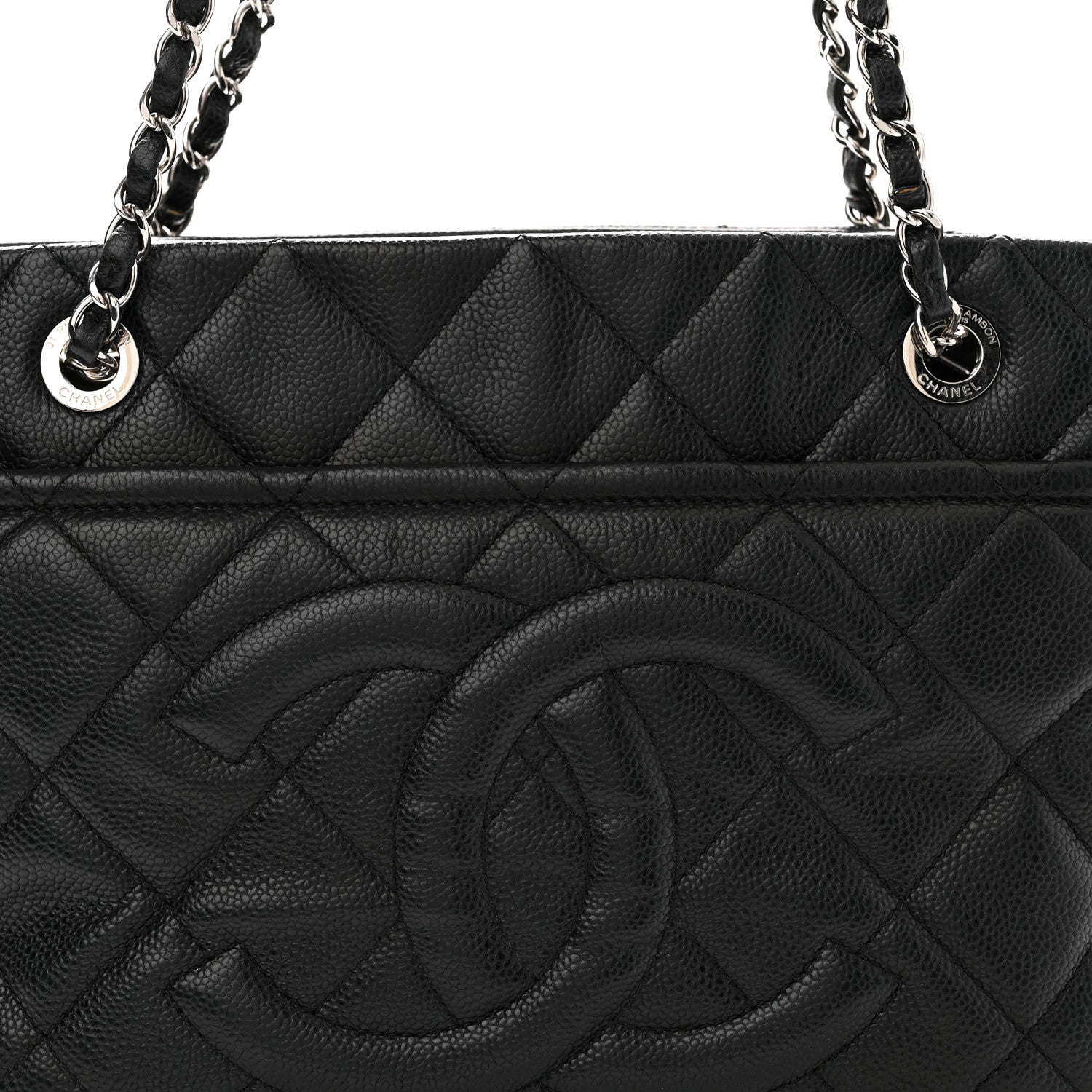 Chanel Caviar Quilted CC Timeless Soft Tote Black 8 of 10