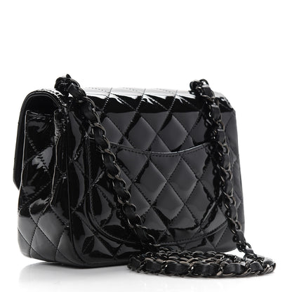 Chanel Patent Calfskin Quilted Mini Square Flap So Black 2 of 10