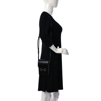 Gucci Boarded Plutone Calfskin Mini Horsebit 1955 Crossbody Bag Black 2 of 11