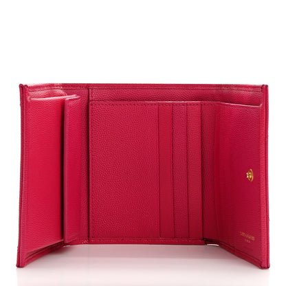 Saint Laurent Grain De Poudre Matelasse Chevron Monogram Compact Wallet Bubblegum 5 of 10