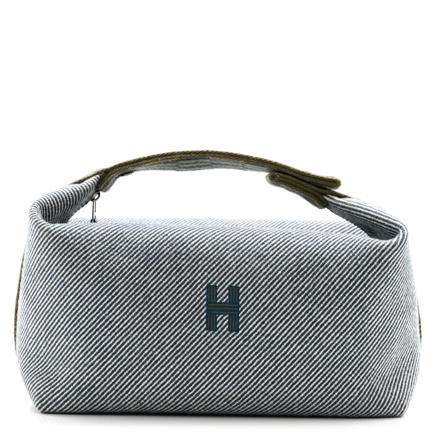 Wool Large Bride-A-Brac H Natte Pouch Bleu Abysse