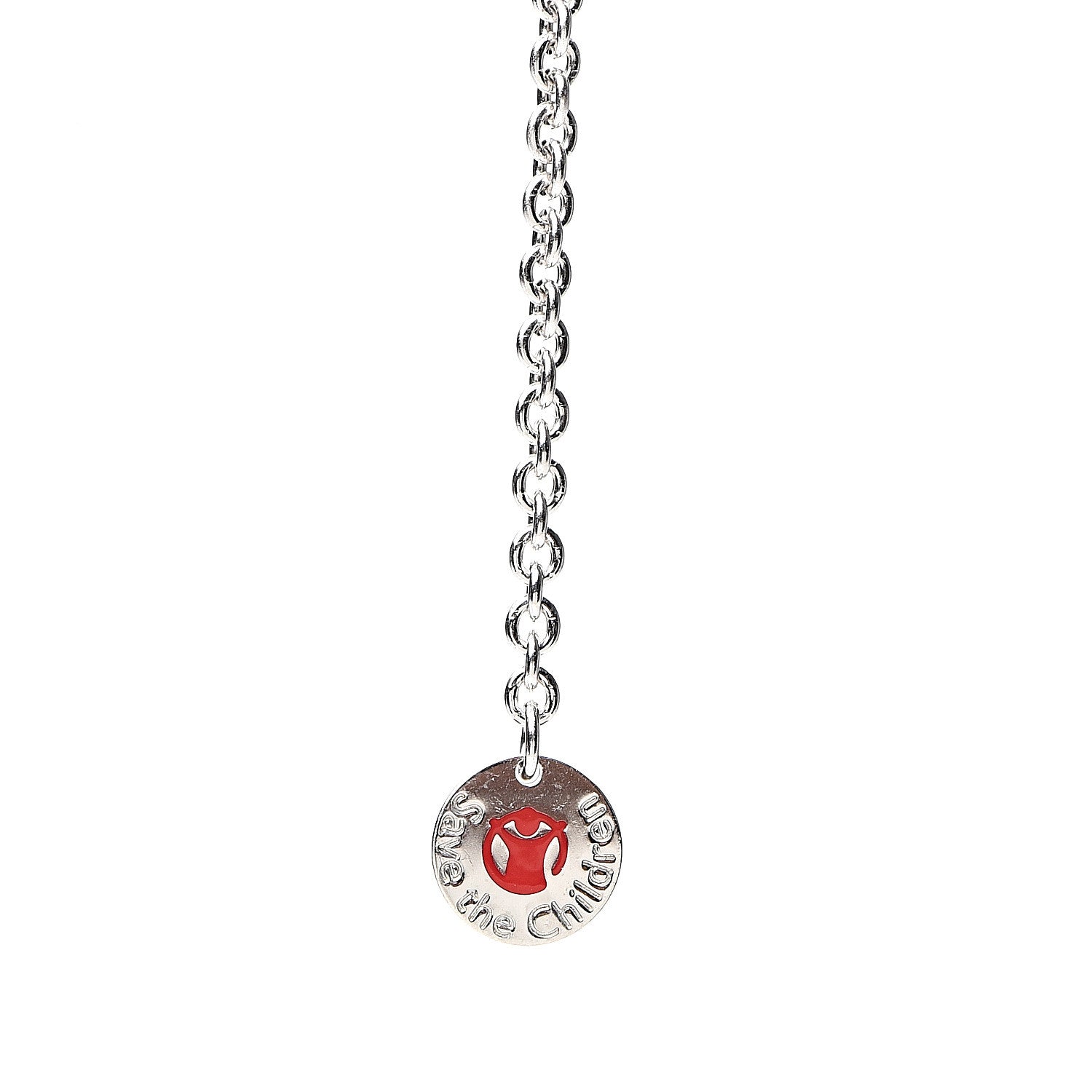 Bulgari Sterling Silver Ceramic Save The Children Pendant Necklace 5 of 5