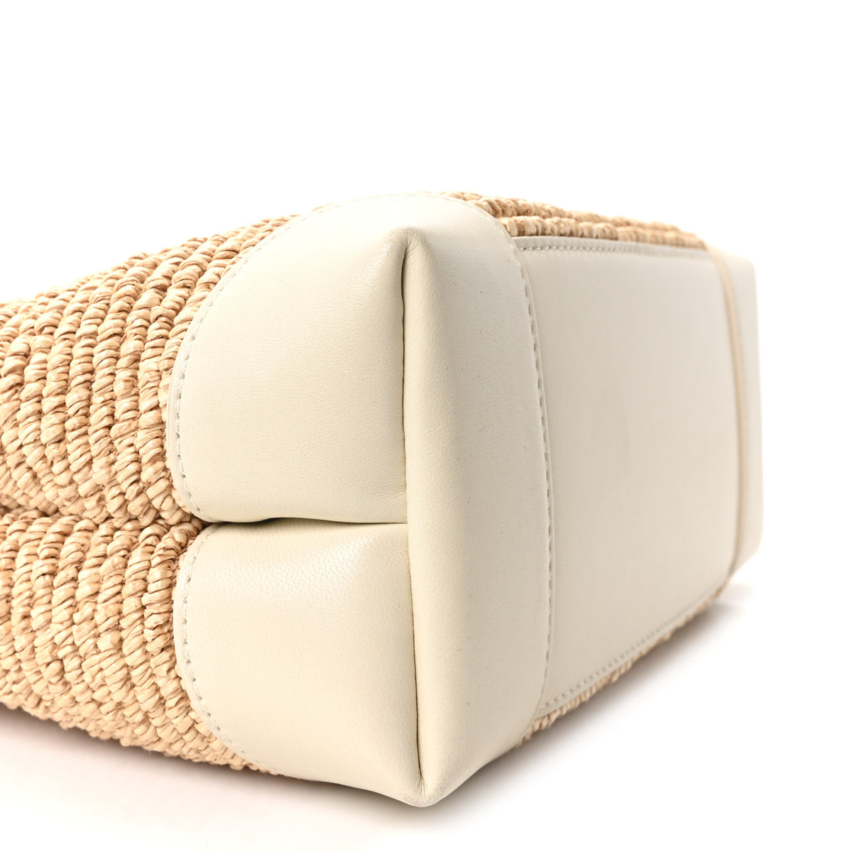 Raffia Calfskin Small Andiamo Shoulder Bag Sea Salt Natural