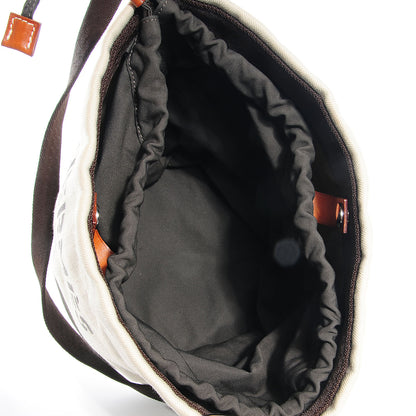 Hermes Chevron Herringbone Canvas Grooming Bag Chalk 5 of 9