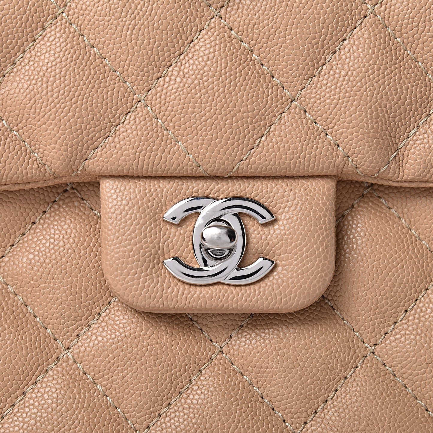 Caviar Quilted Medium Urban Companion Flap Beige