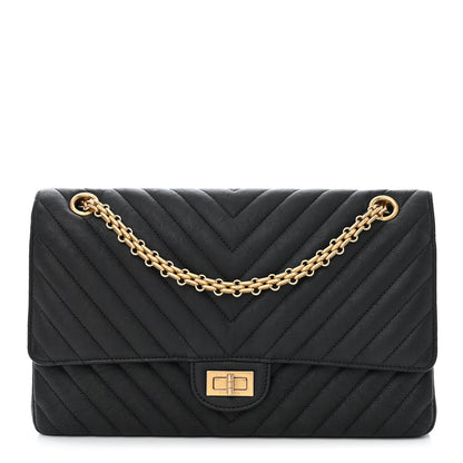 Chanel Crumpled Calfskin Chevron Quilted 2.55 Reissue 226 Black 1 of 12