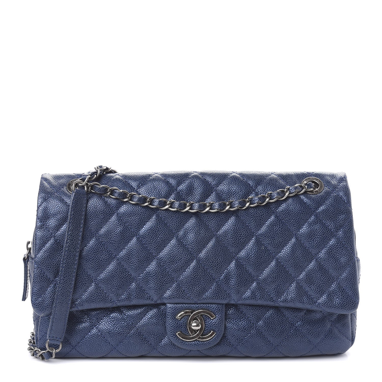 Chanel Iridescent Caviar Quilted Large Chic Flap Blue 1 of 11