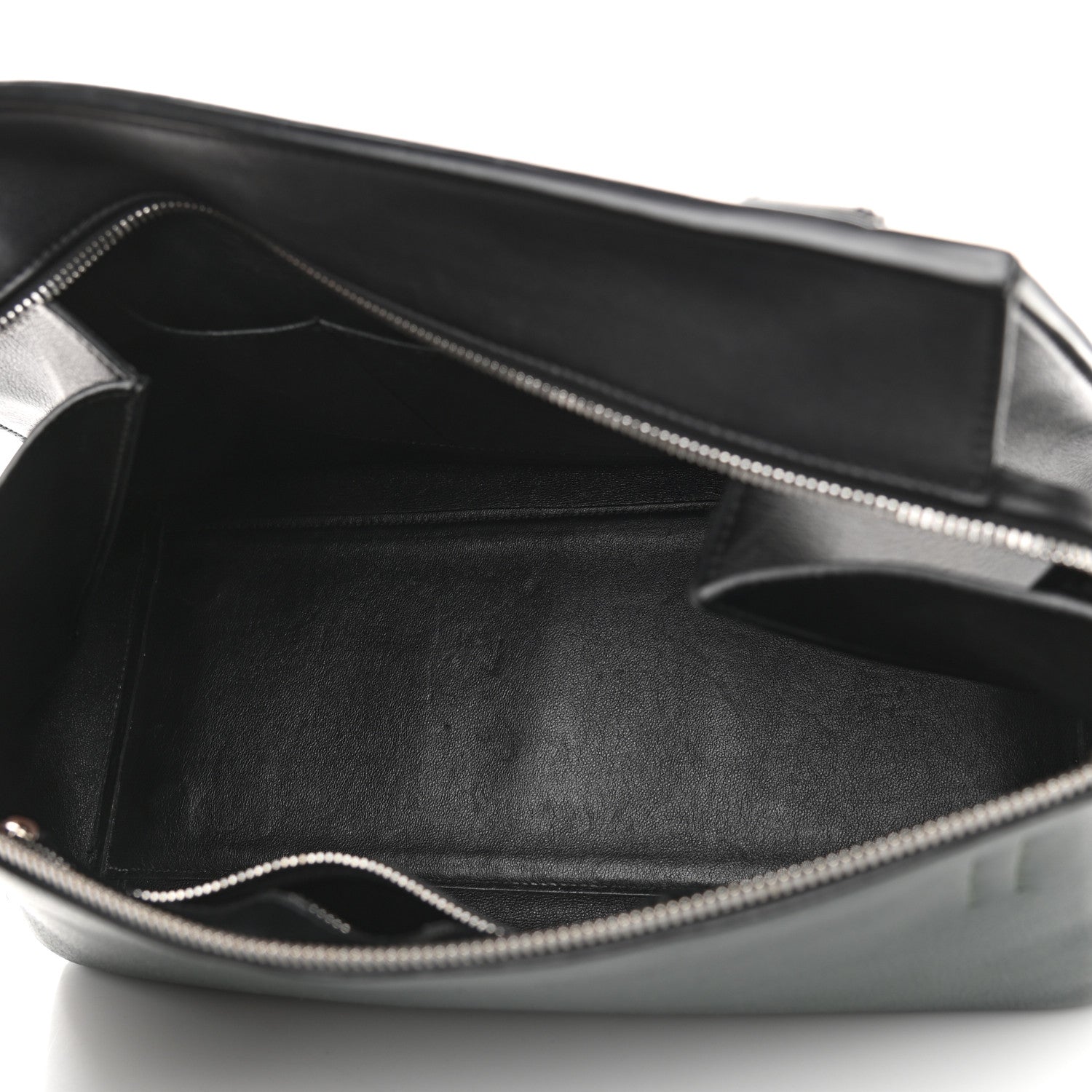 Celine Grained Calfskin Small Bi-Color Edge Shoulder Bag Black Green 5 of 15