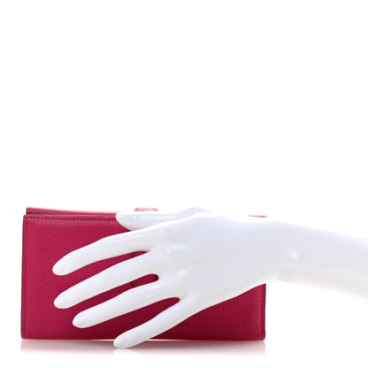 Hermes Chevre Mysore Tri-Fold Bearn Wallet Rose Shocking 2 of 11