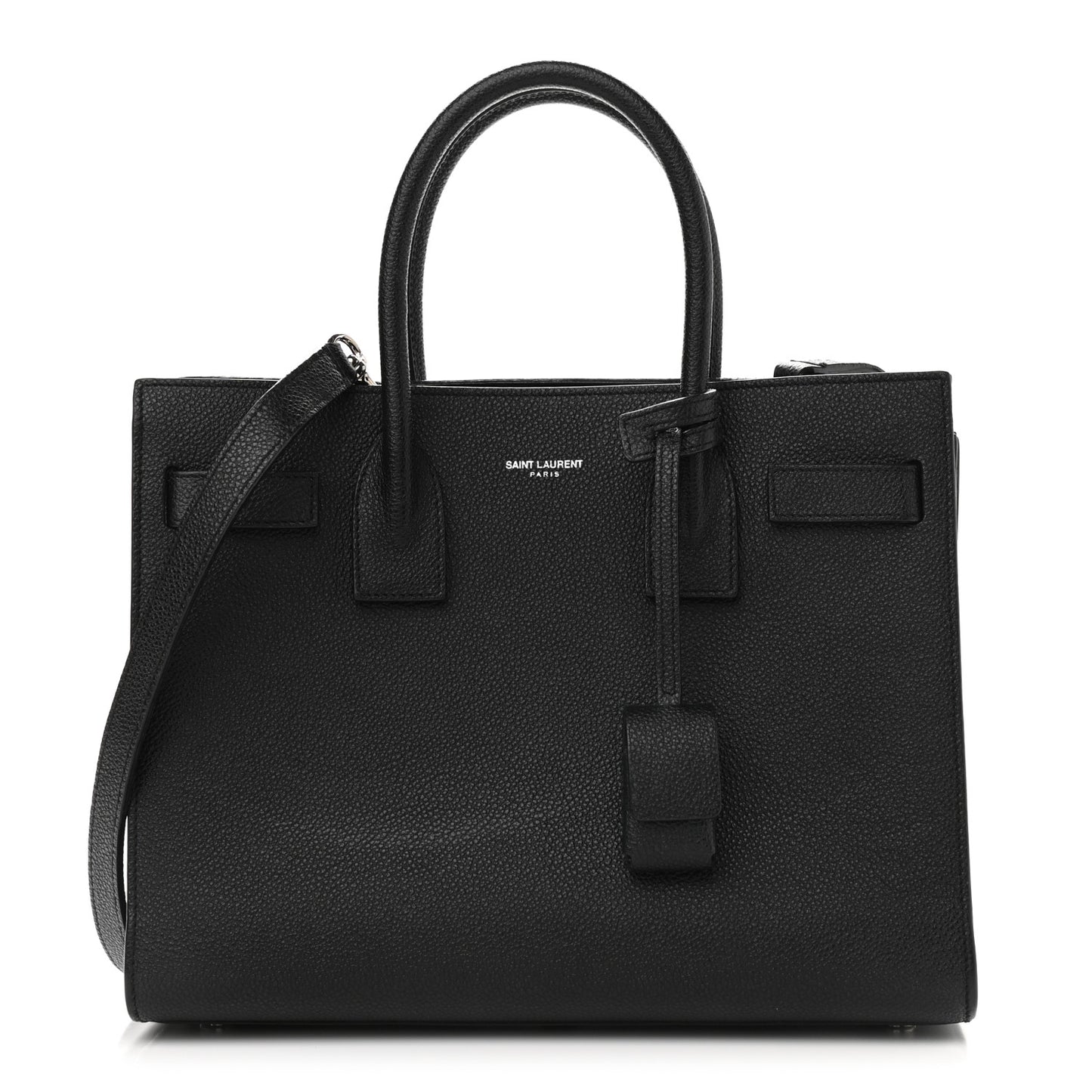 Grained Calfskin Baby Sac De Jour Black