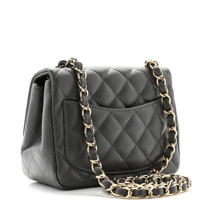 Chanel Lambskin Quilted Mini Square Flap Dark Grey 3 of 11