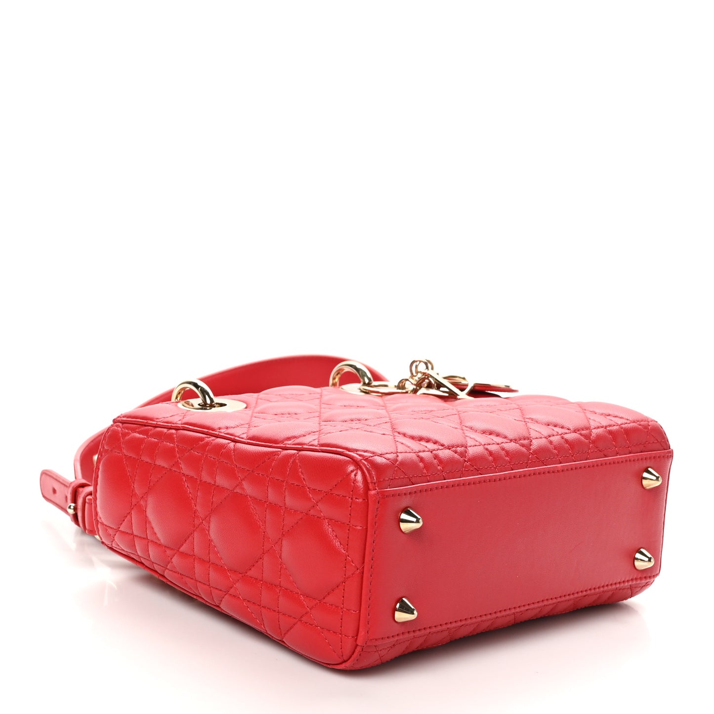 Lambskin Cannage Small Lucky Badges My Lady Dior Red