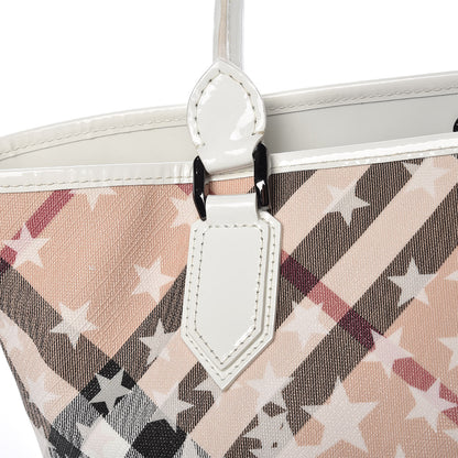Burberry Patent Supernova Check Stars Medium Nickie Tote White 17 of 21