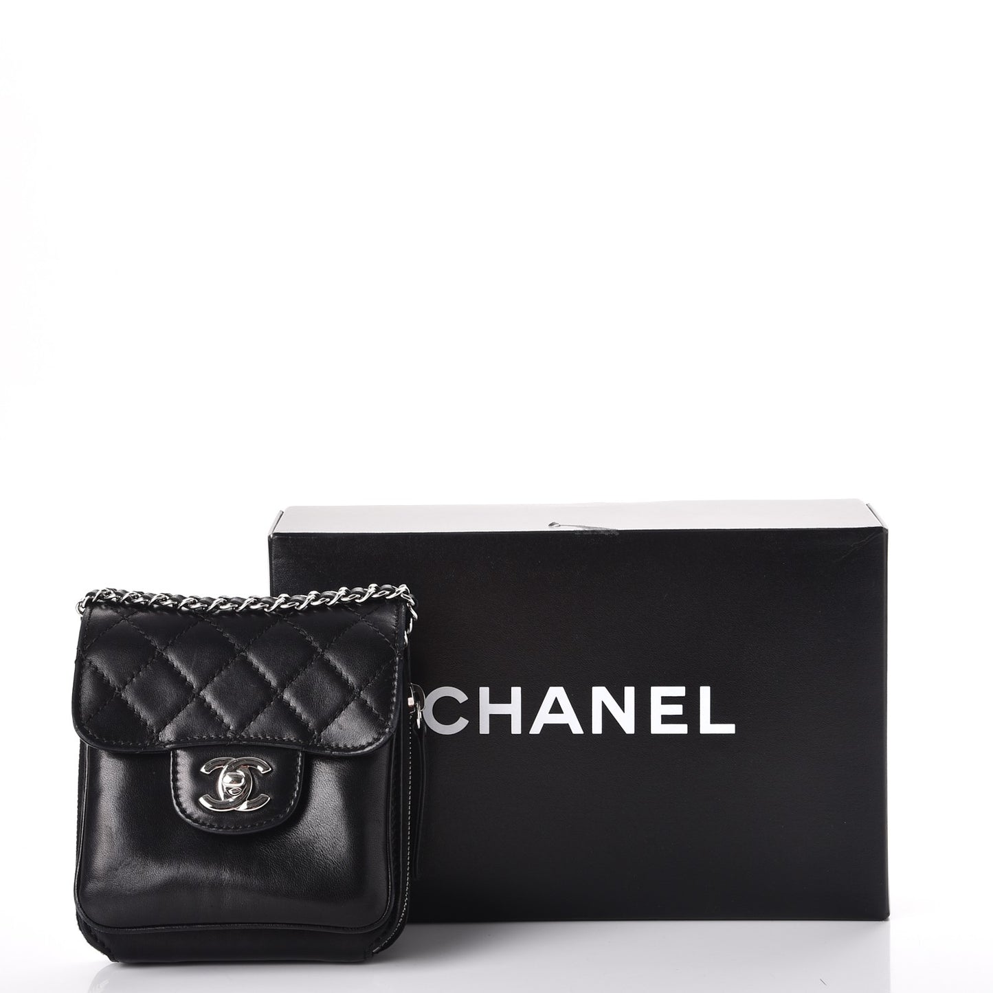 Lambskin Mini Crossbody Flap Black