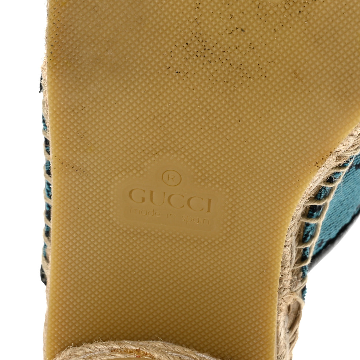 Gucci Monogram Multicolor Criss Cross Espadrille Sandals 37 Light Blue 7 of 10
