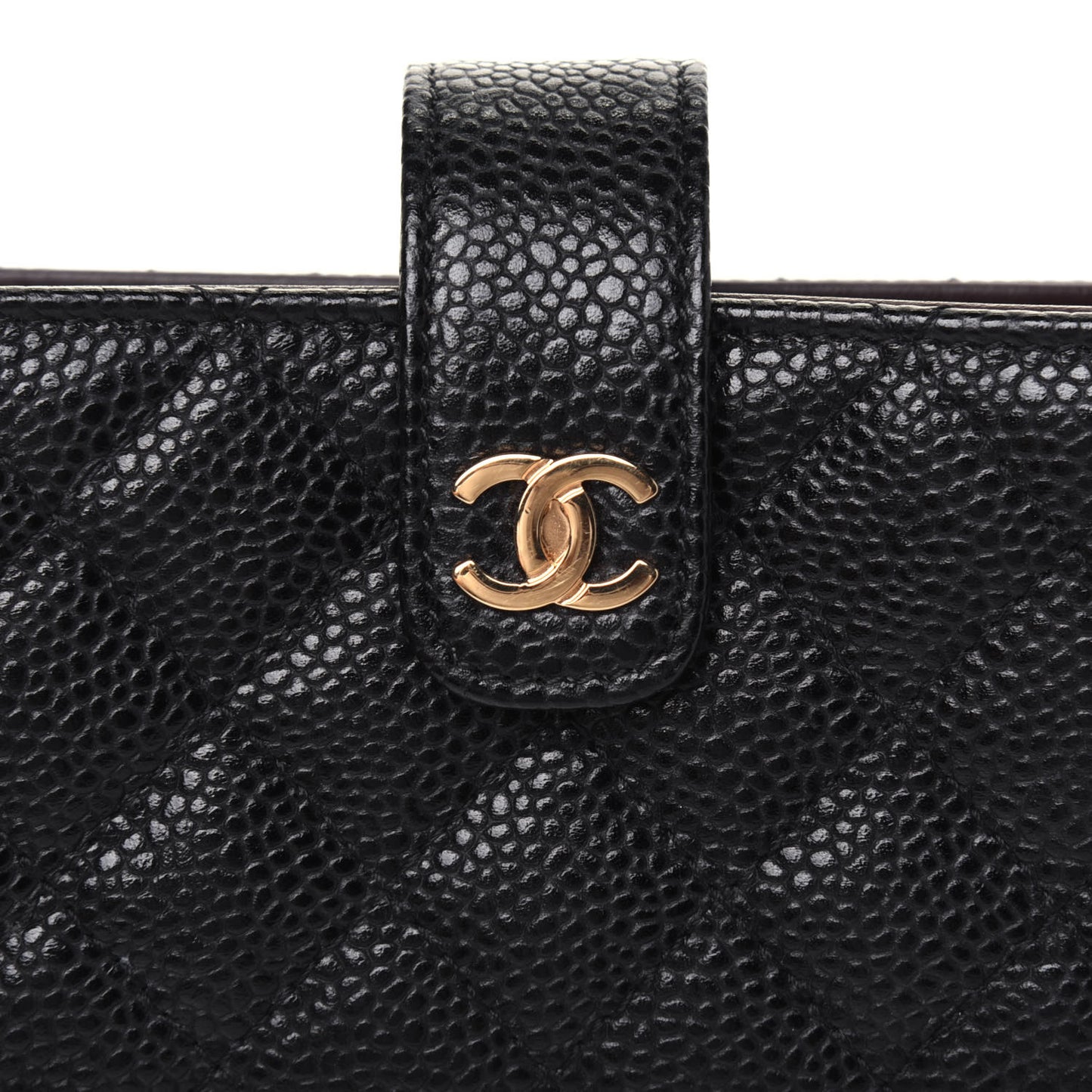 Caviar Quilted Mini Phone Holder Clutch Black