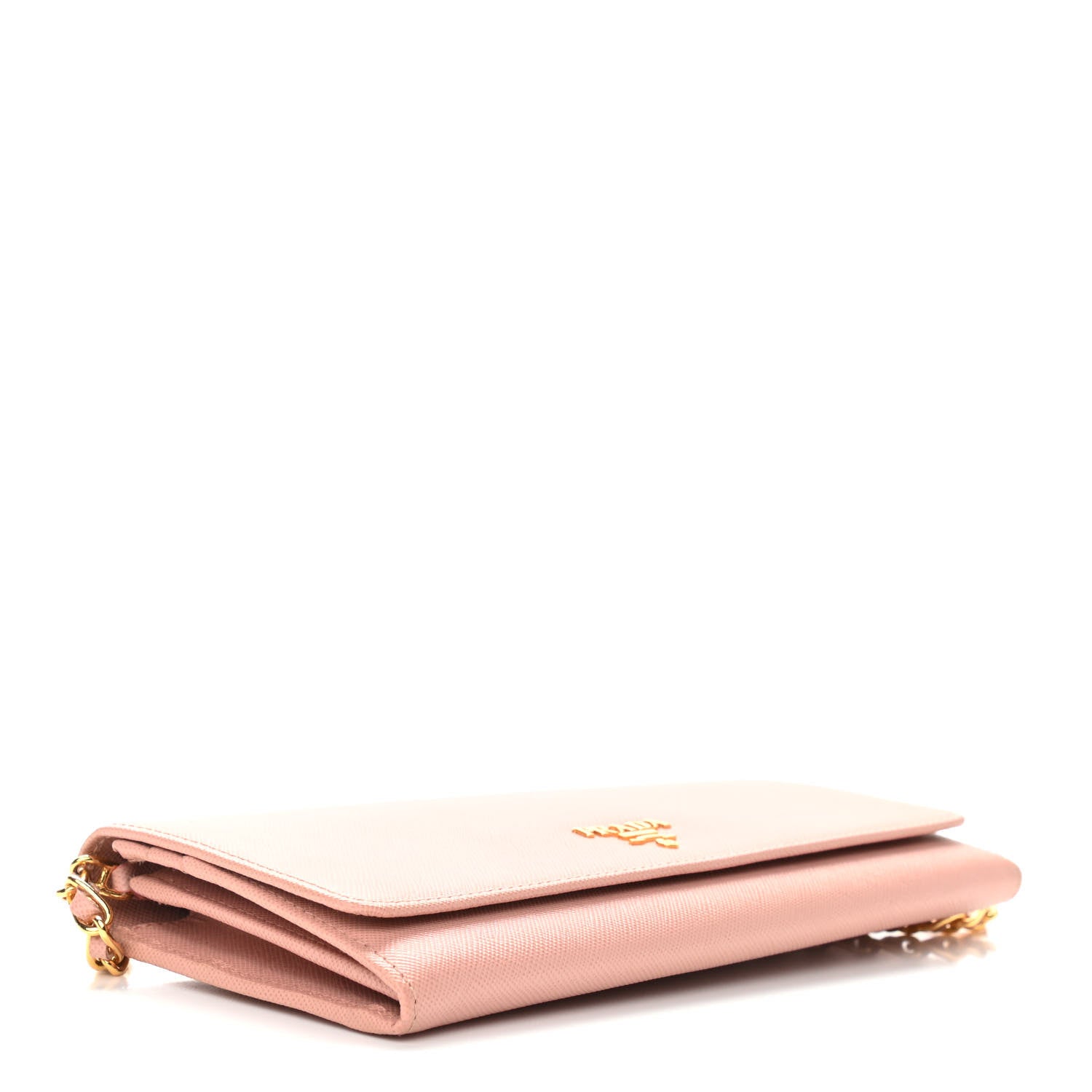 Prada Saffiano Metal Oro Chain Wallet Orchidea 4 of 10