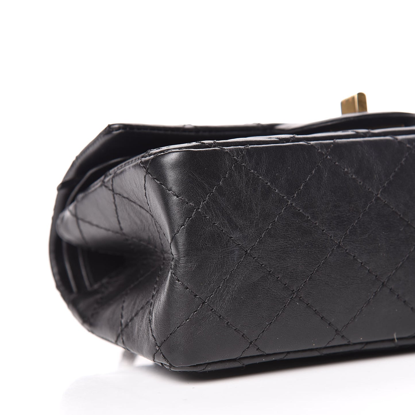 Aged Calfskin Quilted 2.55 Reissue 224 Flap Black