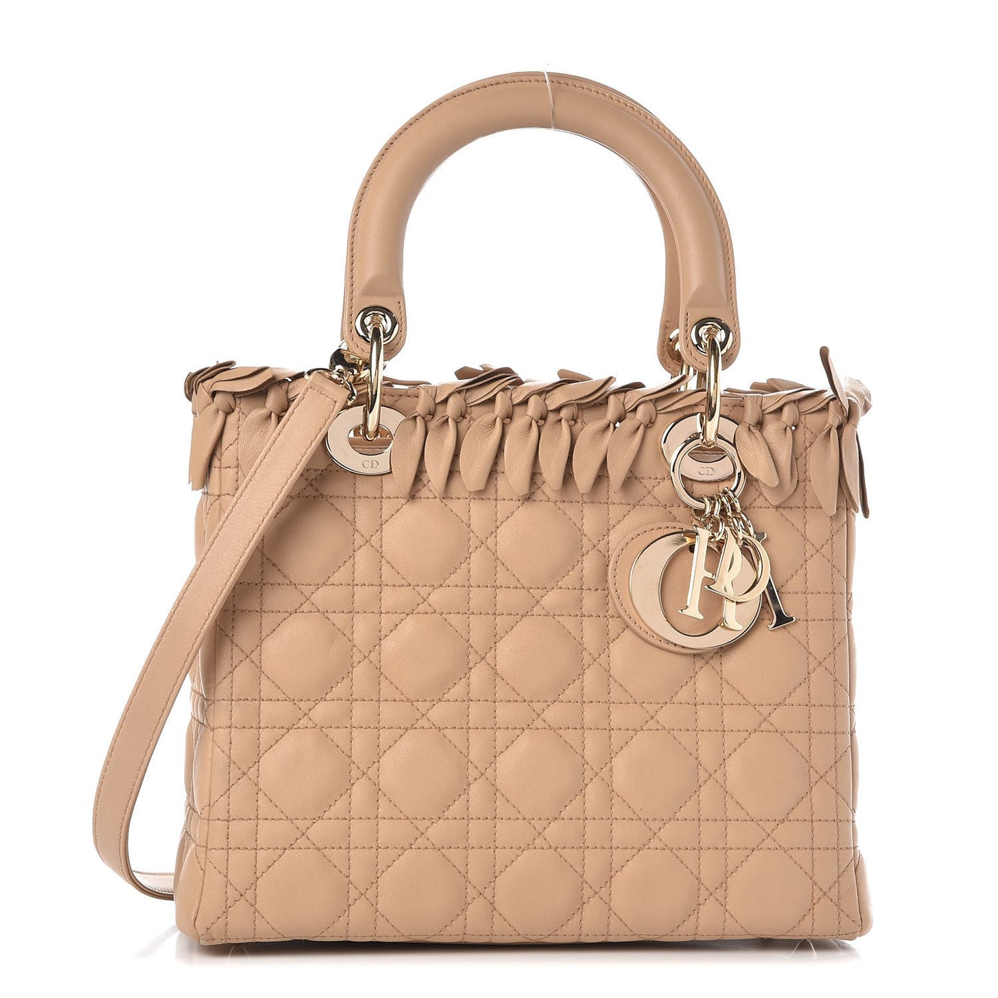 Lambskin Cannage Medium Lady Dior Beige