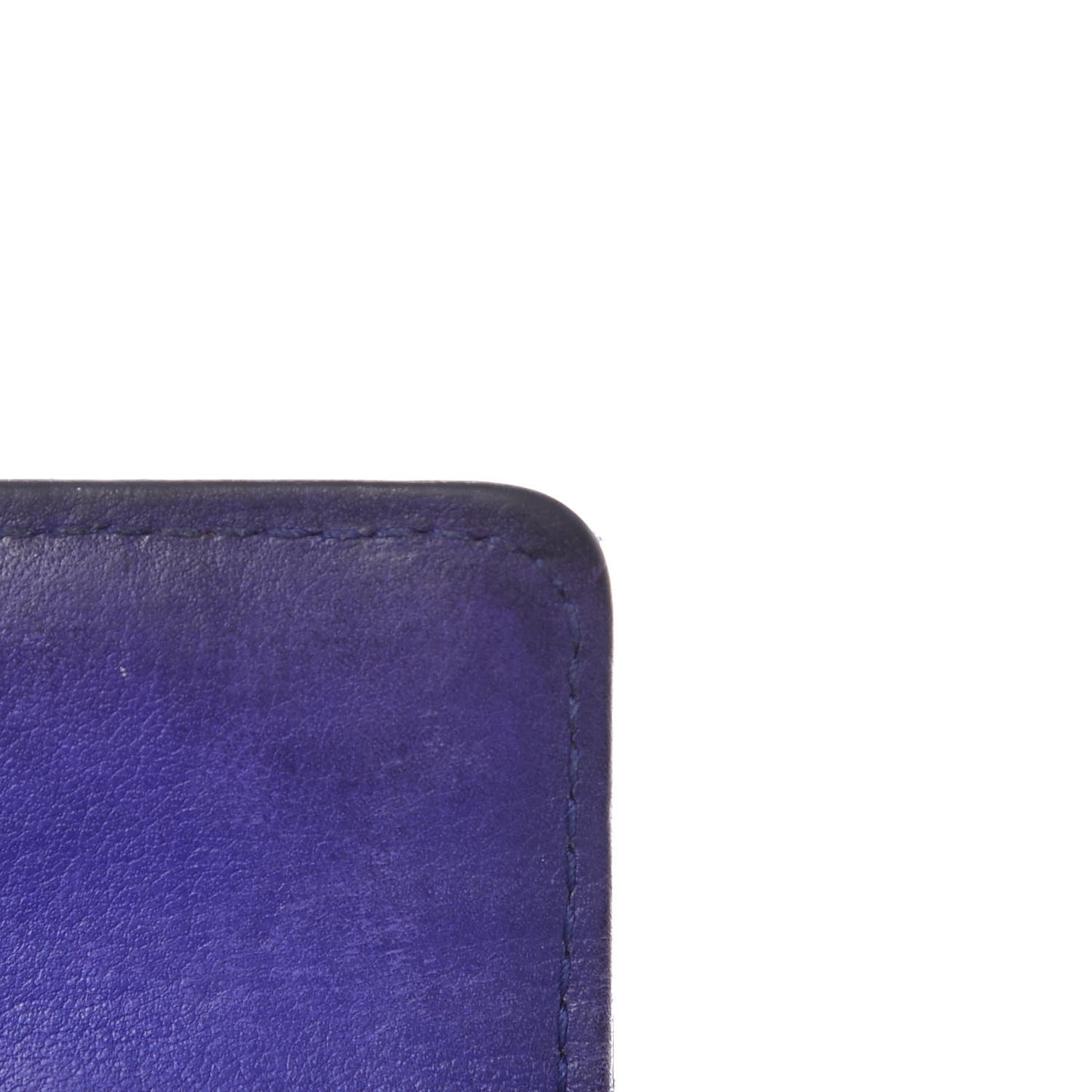 Calfskin Diamond Stitched Card Holder Wallet Purple
