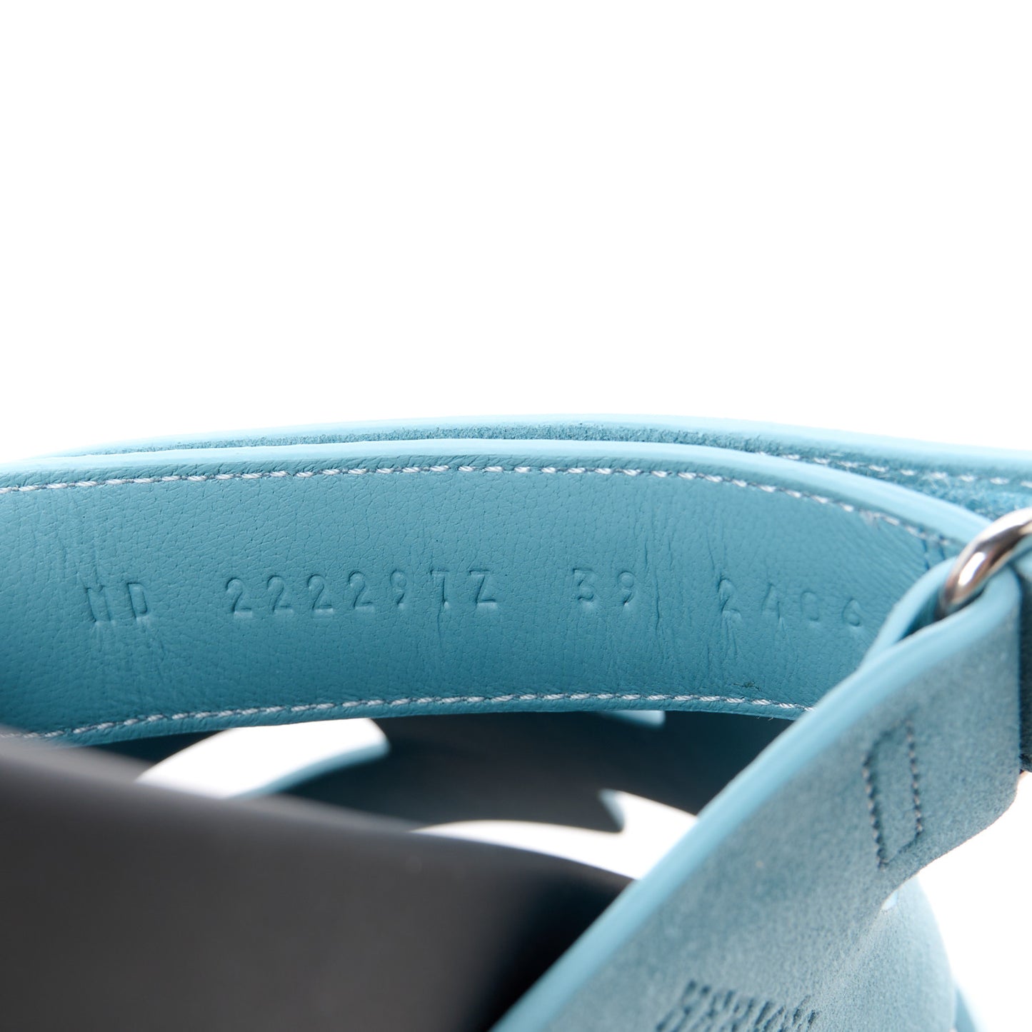 Suede Goatskin Womens Chypre Sandals 39 Bleu Mineral