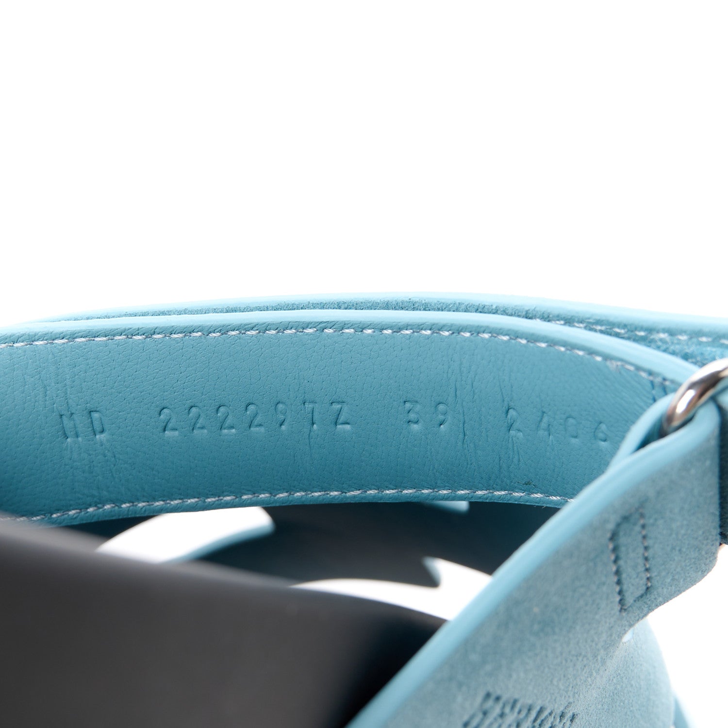 Hermes Suede Goatskin Womens Chypre Sandals 39 Bleu Mineral 8 of 9