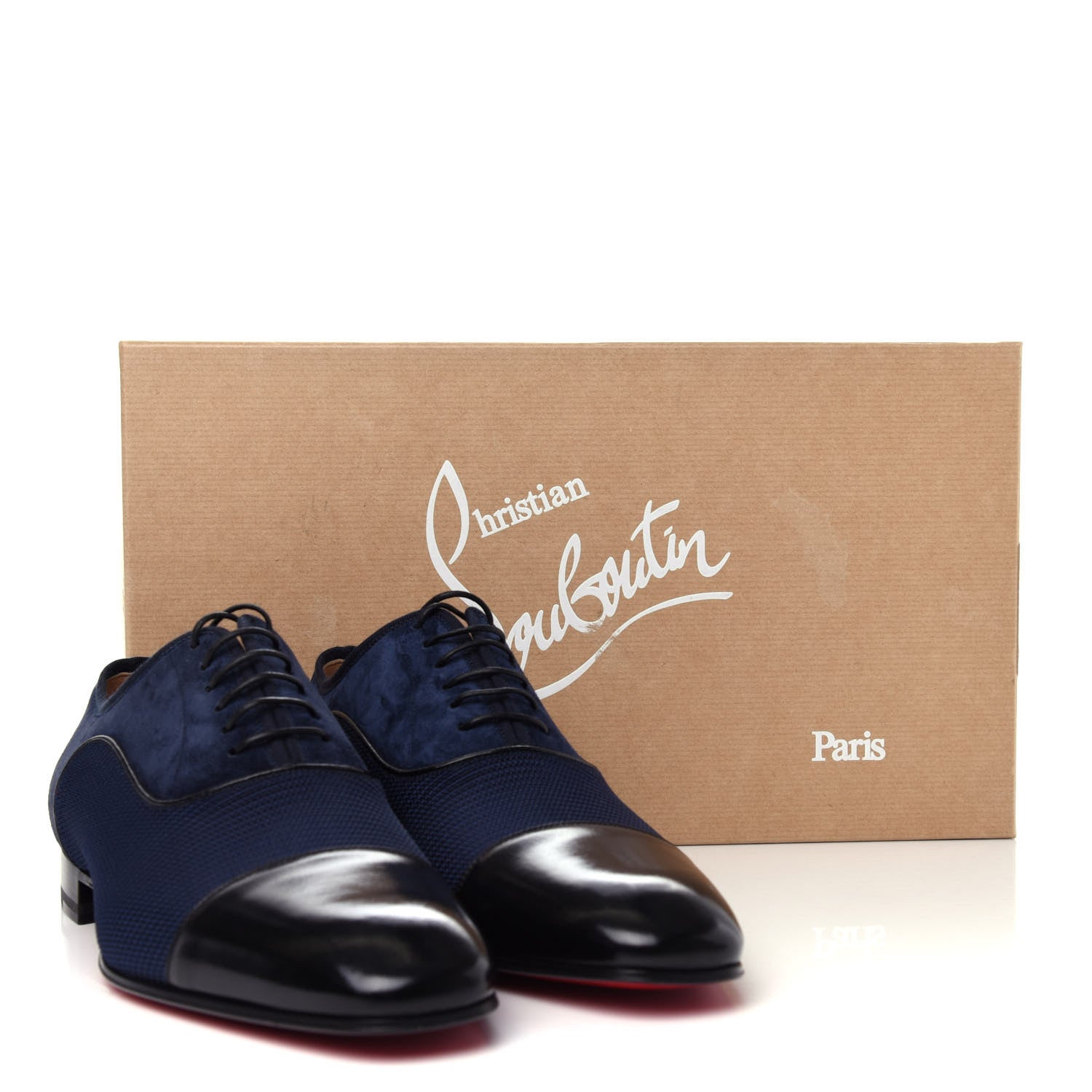 Christian Louboutin Calfskin Suede Tissu Mens Greggo Orlato Flat Oxfords 41 Version Multi 10 of 10