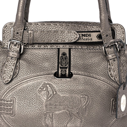 Fendi Cuoio Romano Selleria Small Villa Borghese Tote Peltro 8 of 10