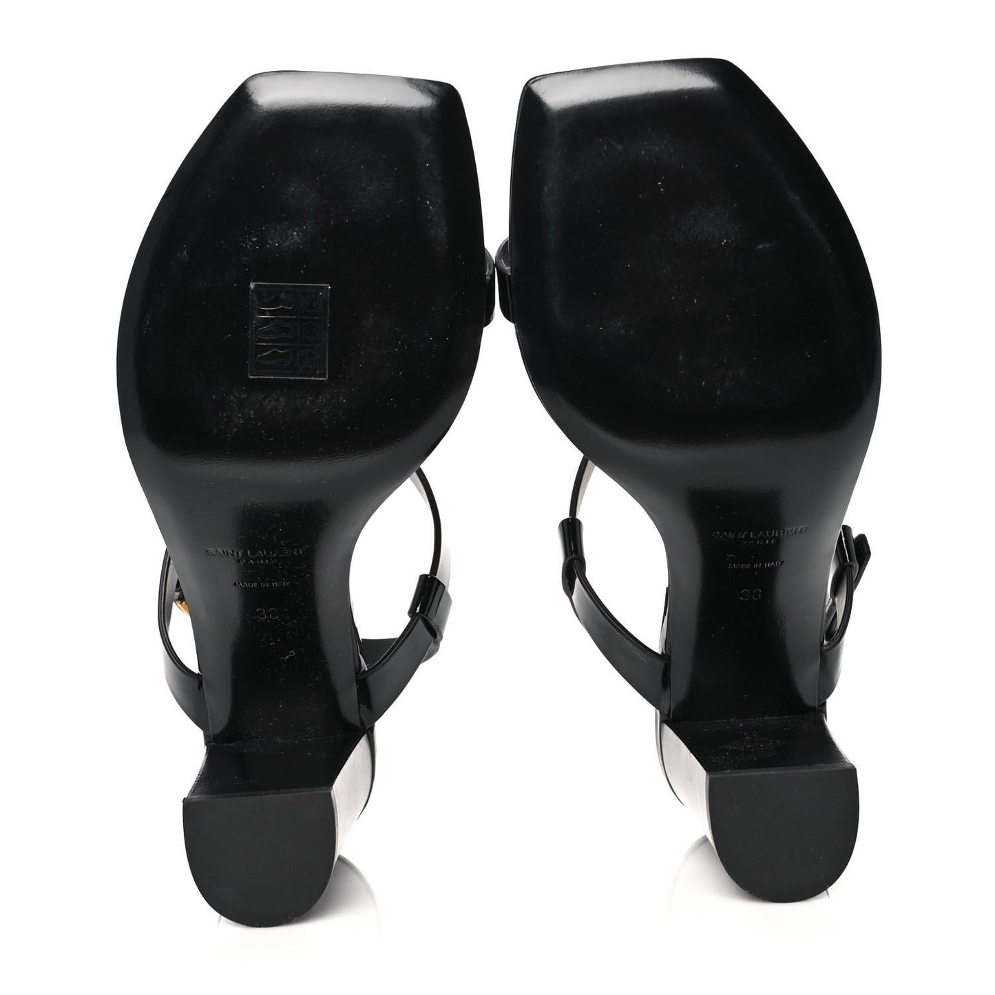 Patent Calfskin Cassandra 75 Sandals 38 Black