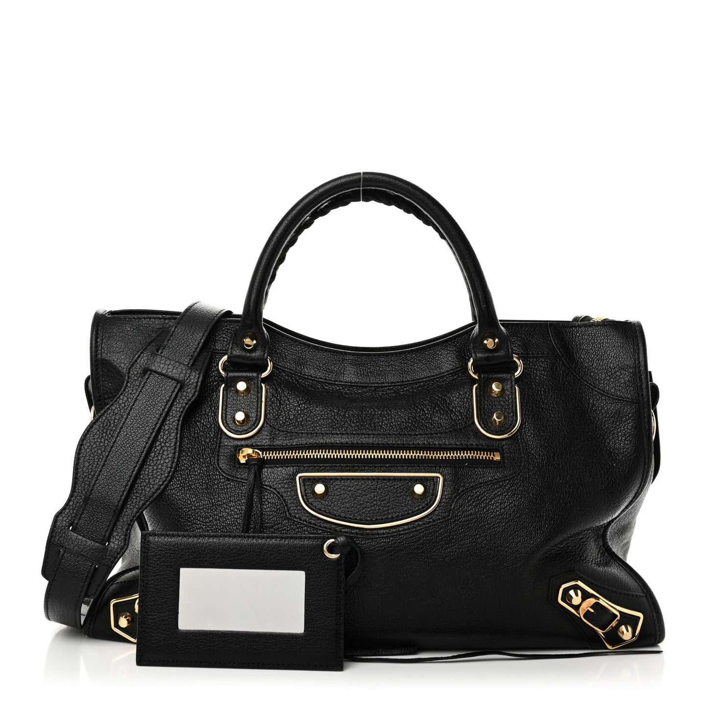 Chevre Gold Metallic Edge Hardware City Black